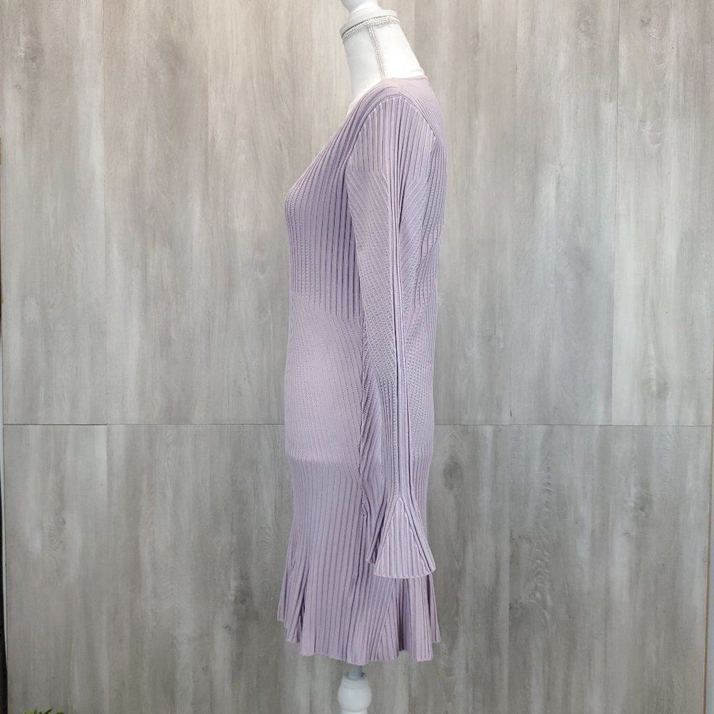 NWT Jonathan Simkhai Rib Knit V-Neck Dress Directional purple sz L - Picture 9 of 14